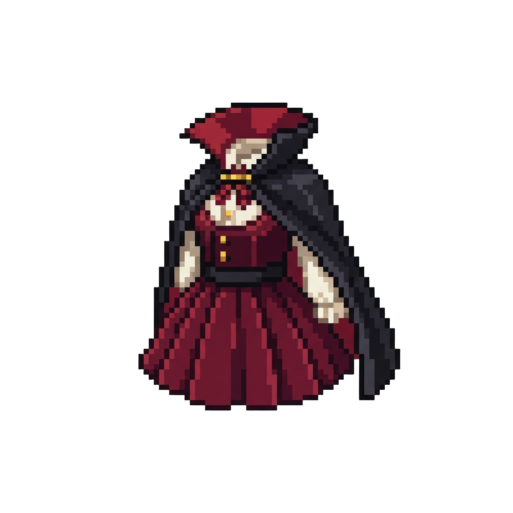 An Adorable Sweetheart Vampire Capelet and Pleated Pinafore