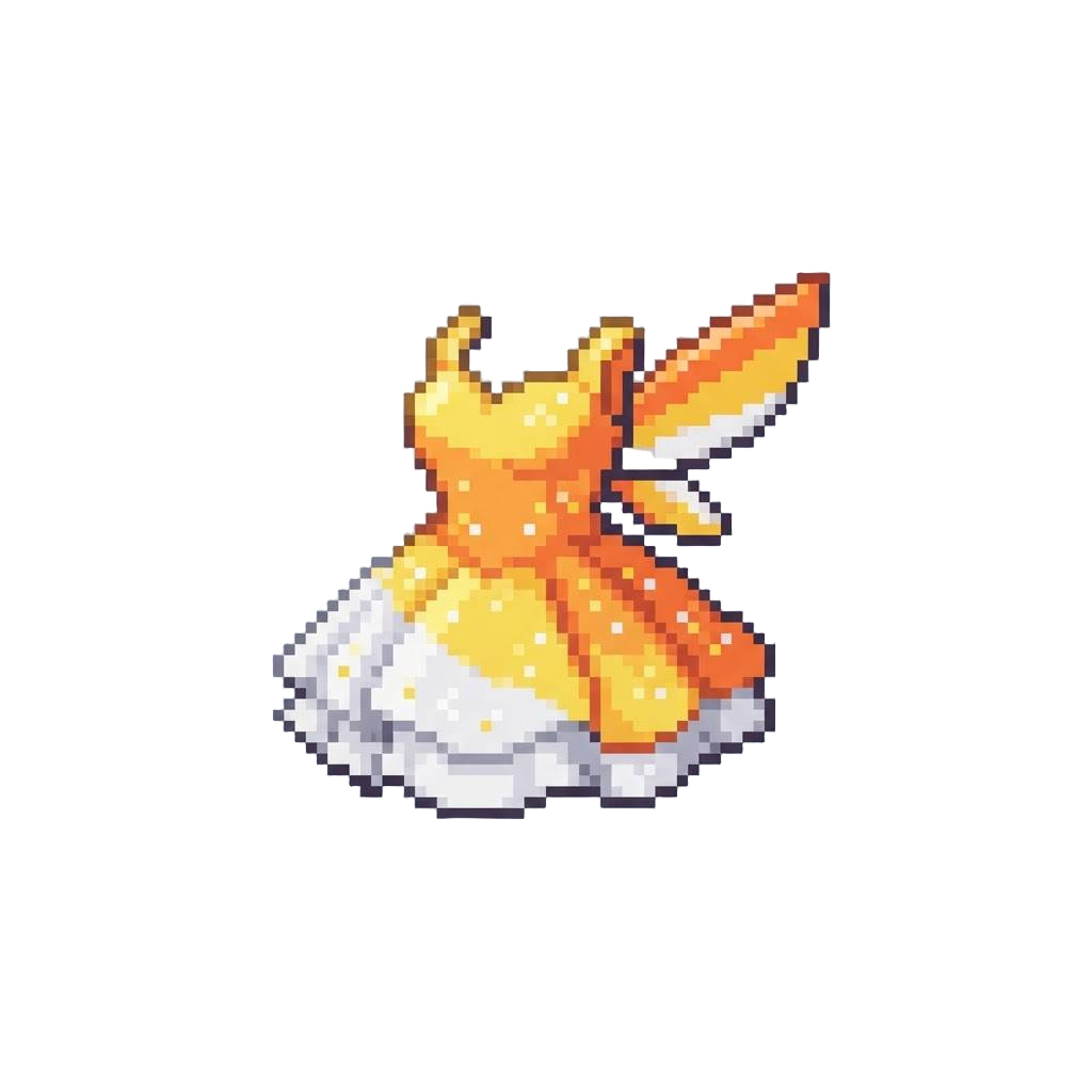 A Cute Glittery Candy Corn Fairy Dress with Striped Wings