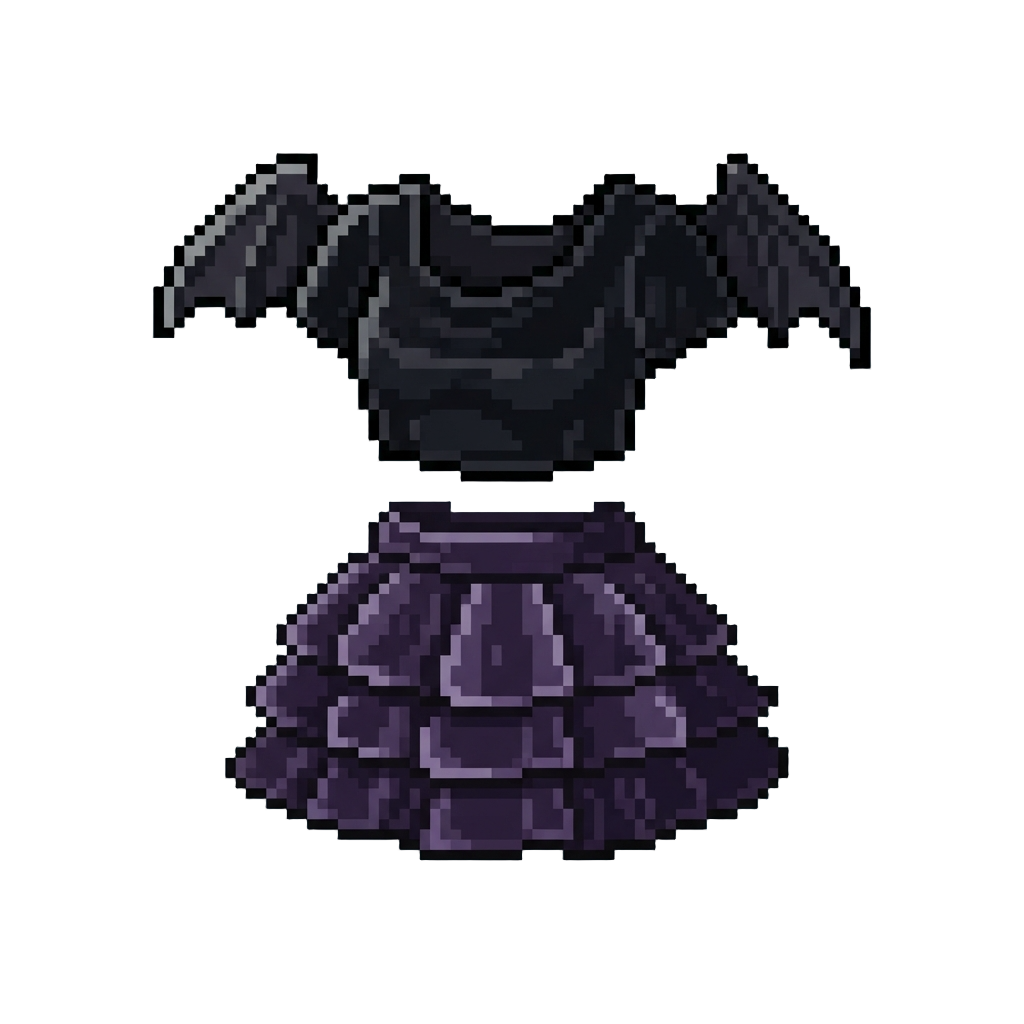 A Stylish Velvet Bat-winged Crop Top and Ruffled Skirt