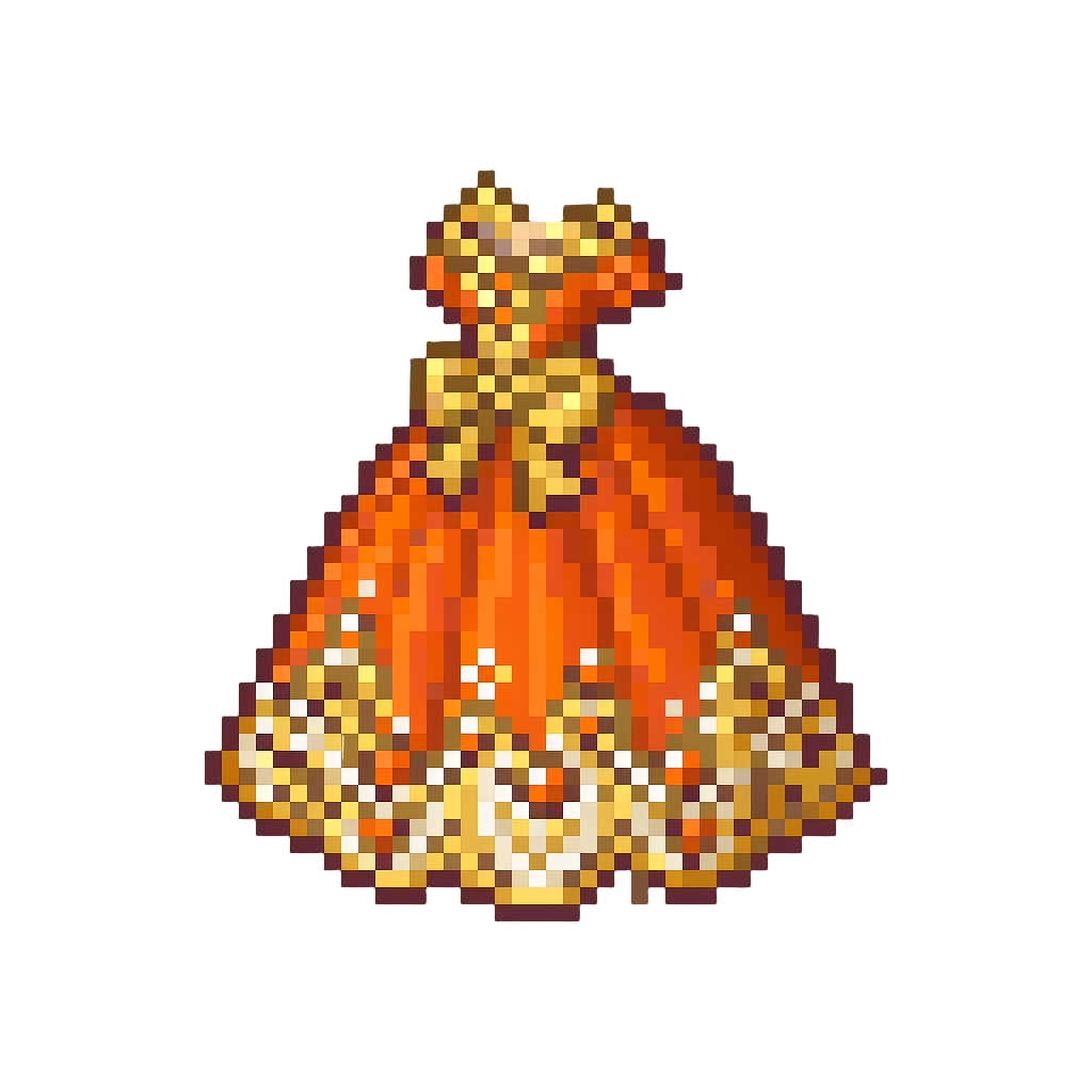 A Lavish Baroque Pumpkin Princess Ballgown Lined with Fairy Lights