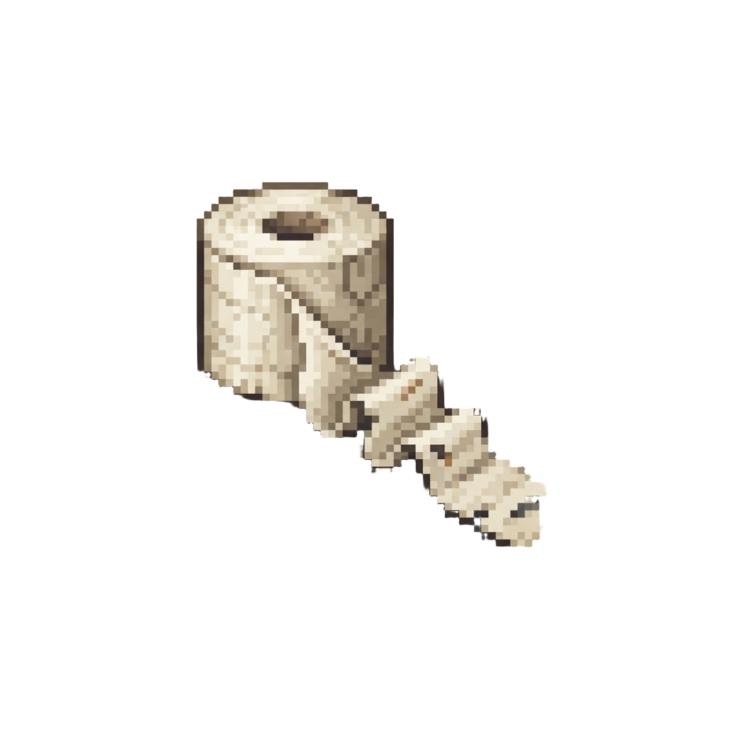 A Trailing Mummy Toilet-paper Wrap Unraveling Across the Runway