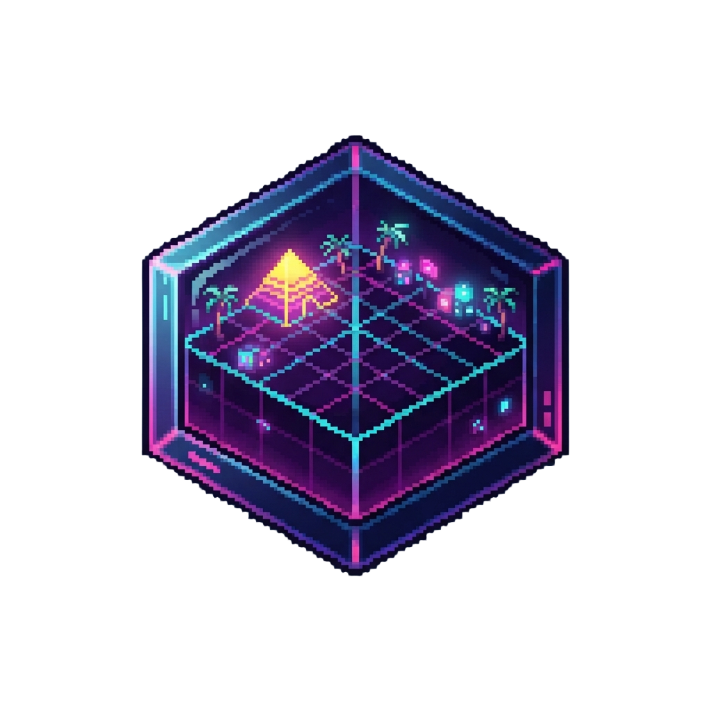 A Retro Synthwave Grid Realm