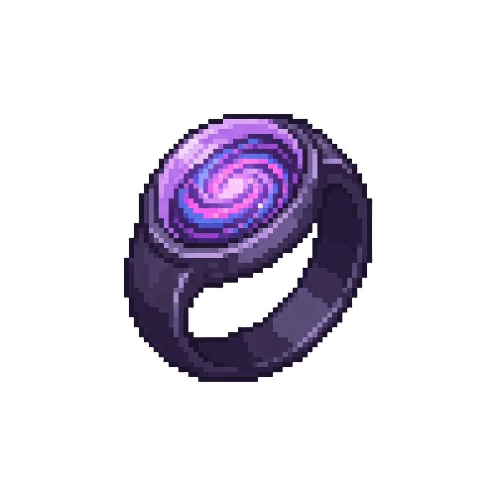 A Spinning Violet Neon Galaxy Ring