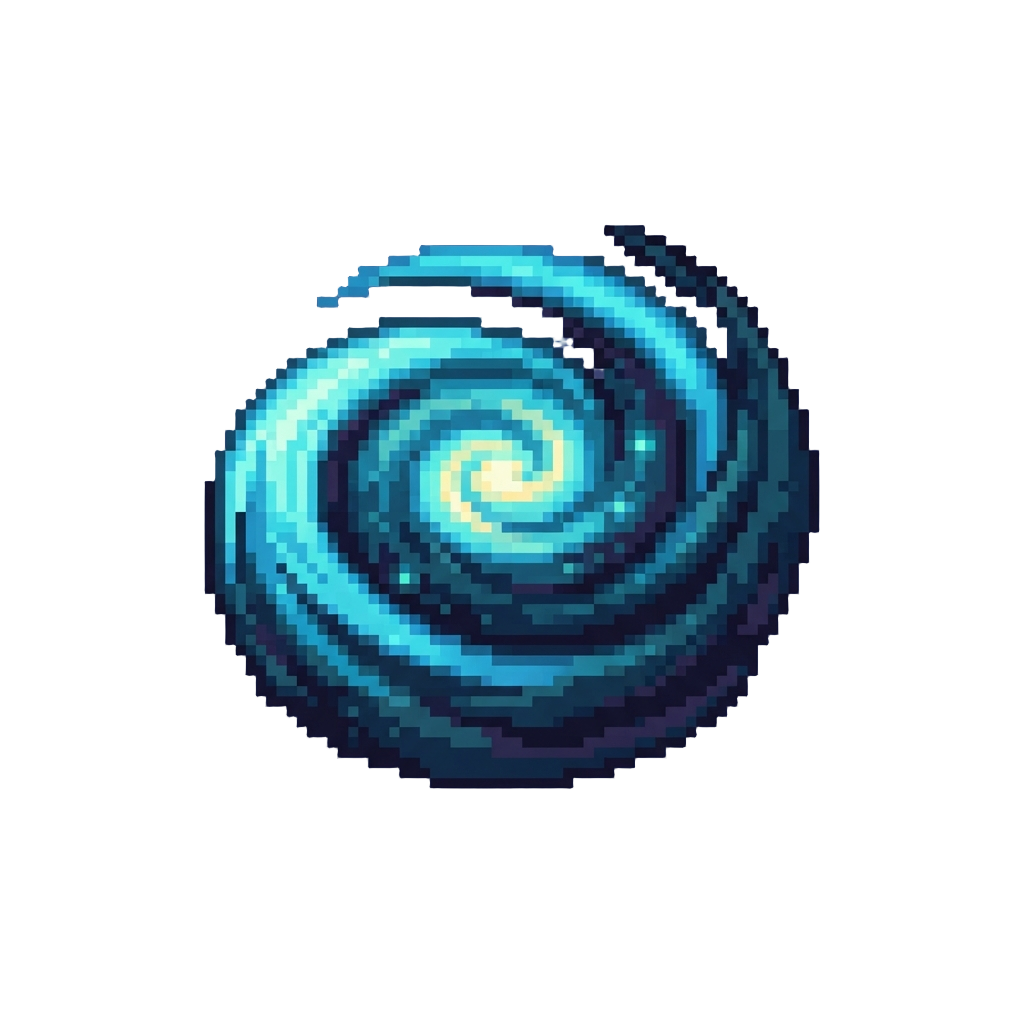 A Spiraling Cyan Cosmic Swirl