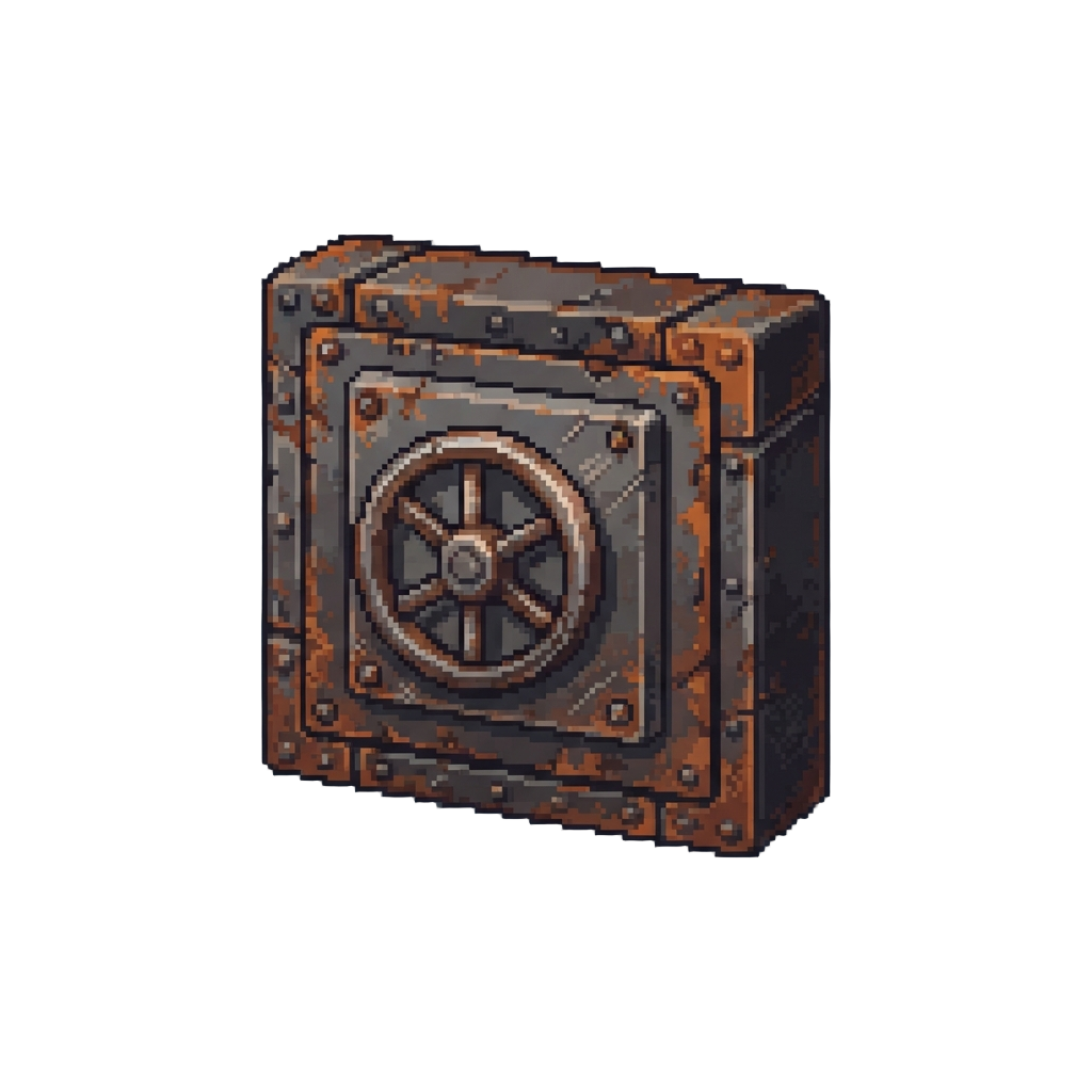 Heavy Rusted Metal Vault Walls