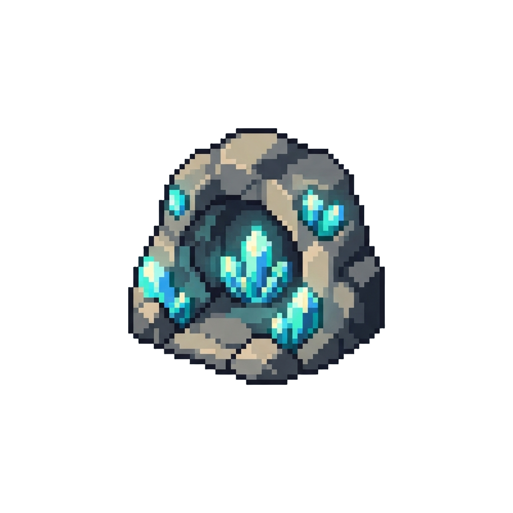 A Glowing Crystal Cave Domain