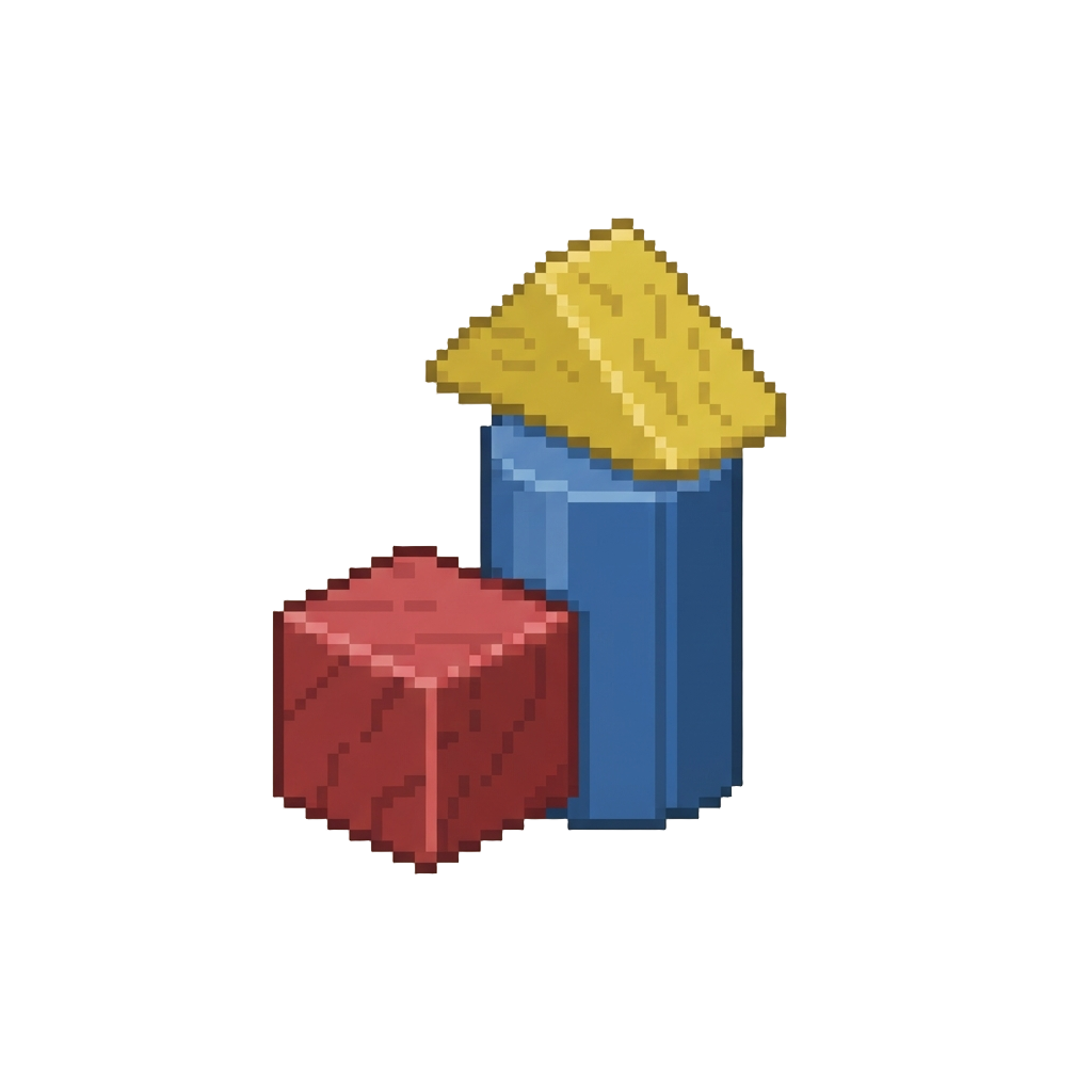 Stacked Wooden Toy Building Blocks