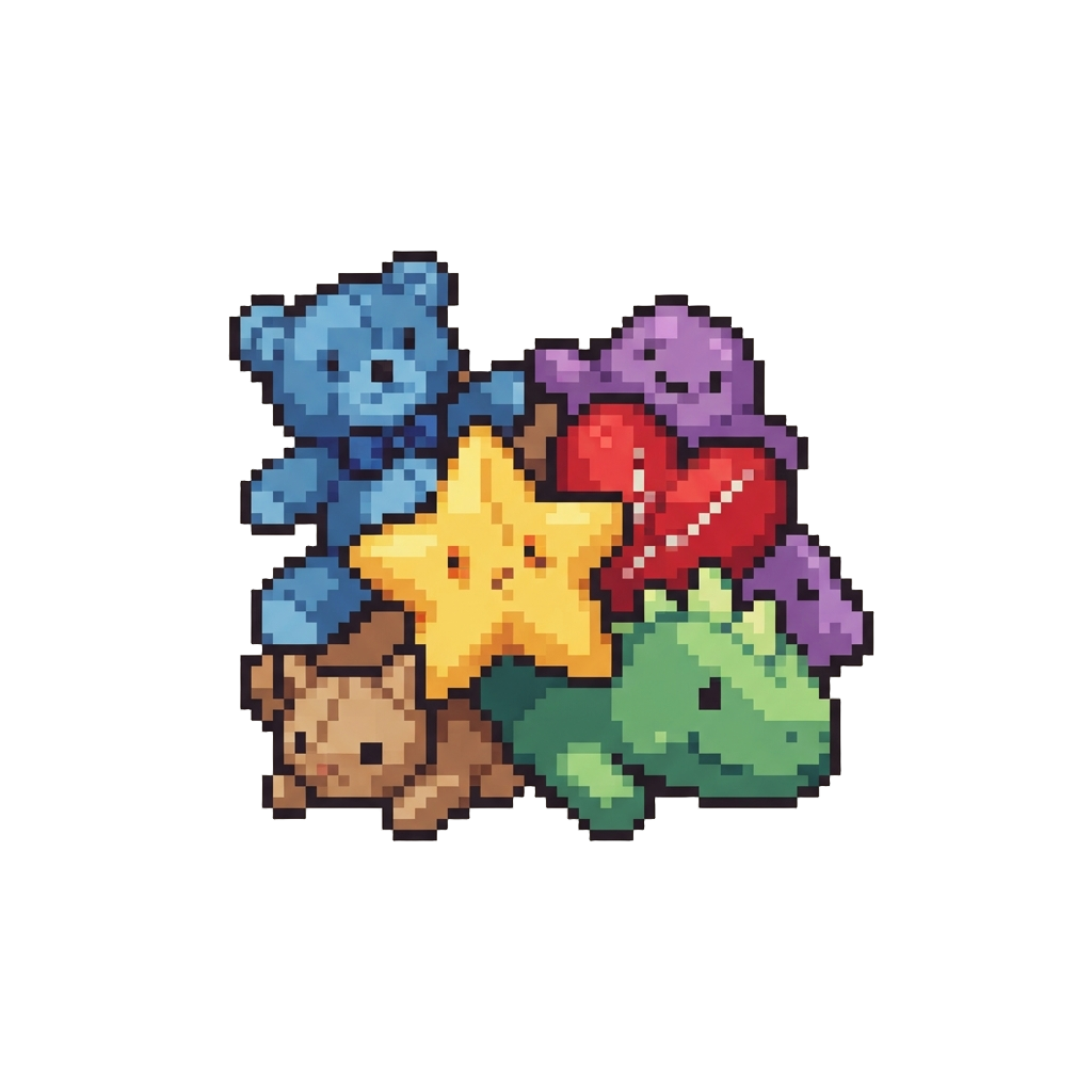 A Giant Pile of Colorful Plushies