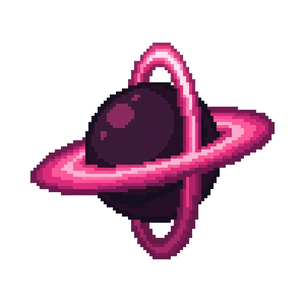 A Radiant Magenta Event Horizon