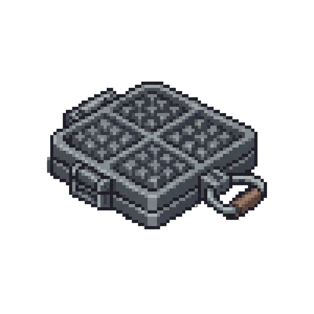 Giant Metallic Waffle Iron Plates