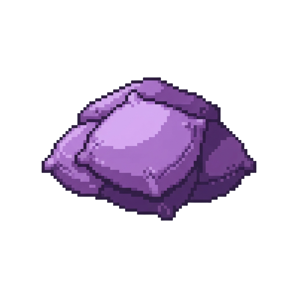 A Heap of Velvety Purple Beanbags
