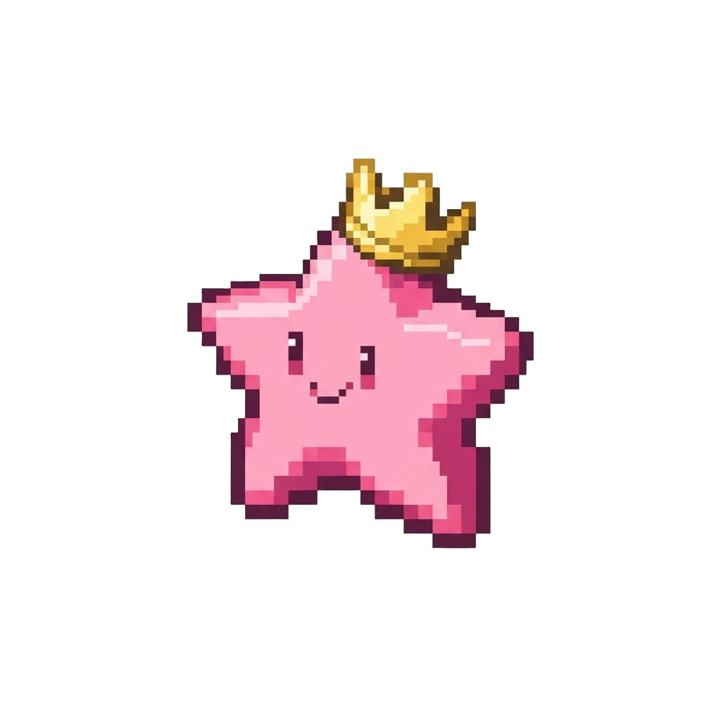 Cute Pink Crown-wearing Stars