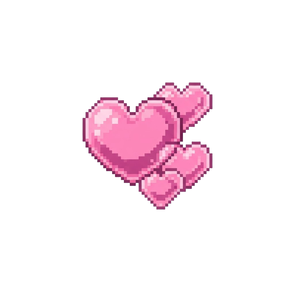 Bright Pink Floating Heart Bubbles