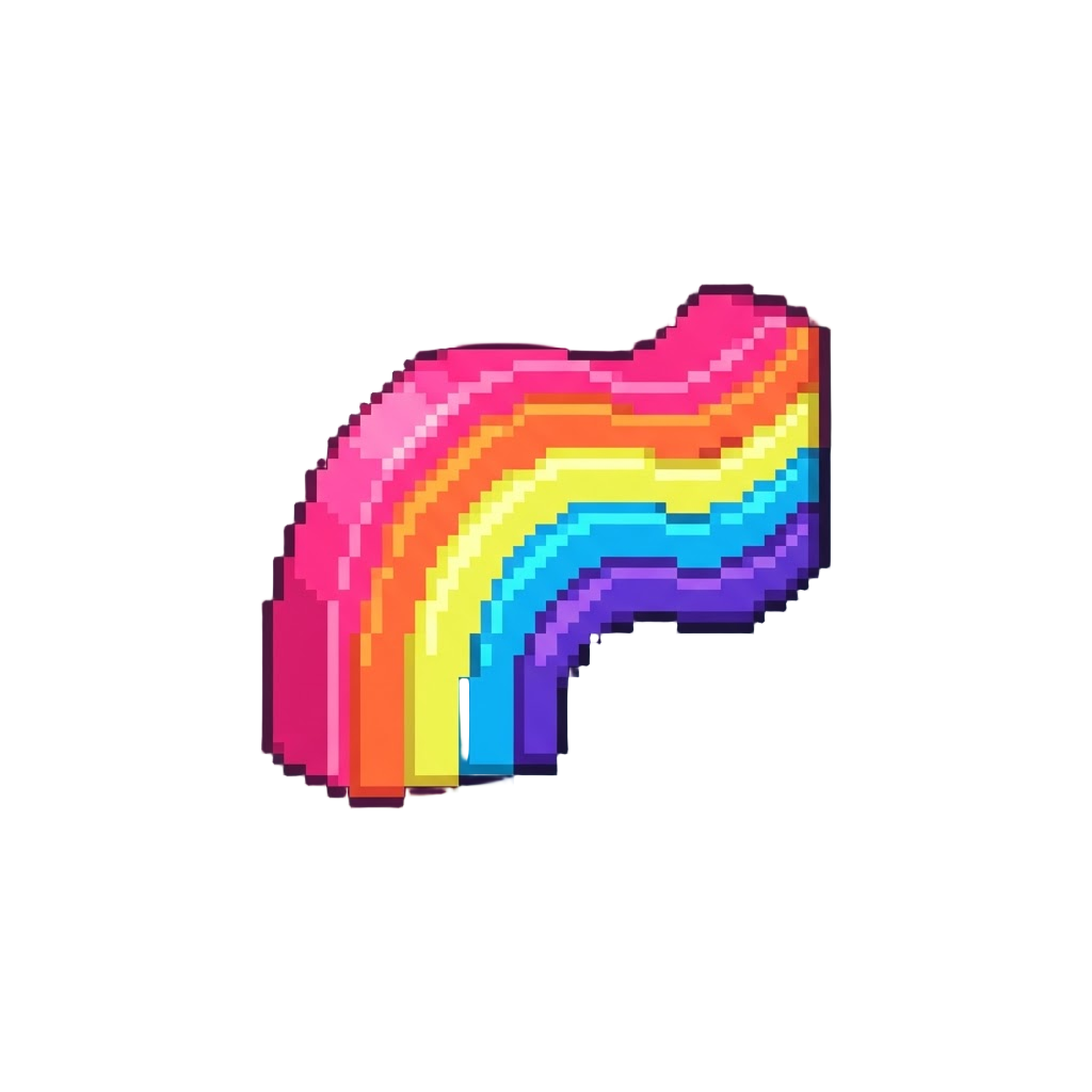 A Bright Retro 80s Neon Rainbow Wave