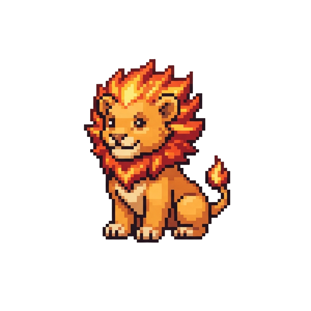 A Proud Little Lion Cub with a Fiery Mane