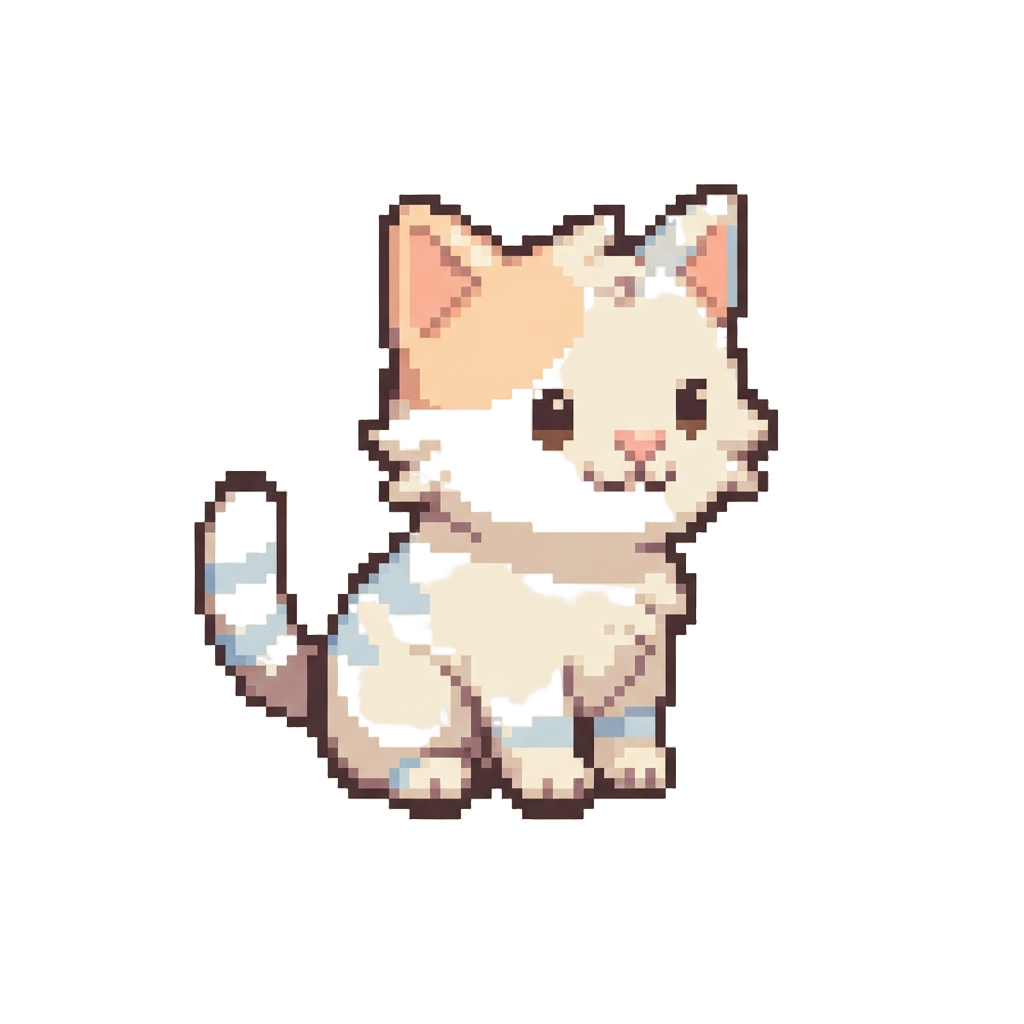 A Soft Pastel Kitten Figure