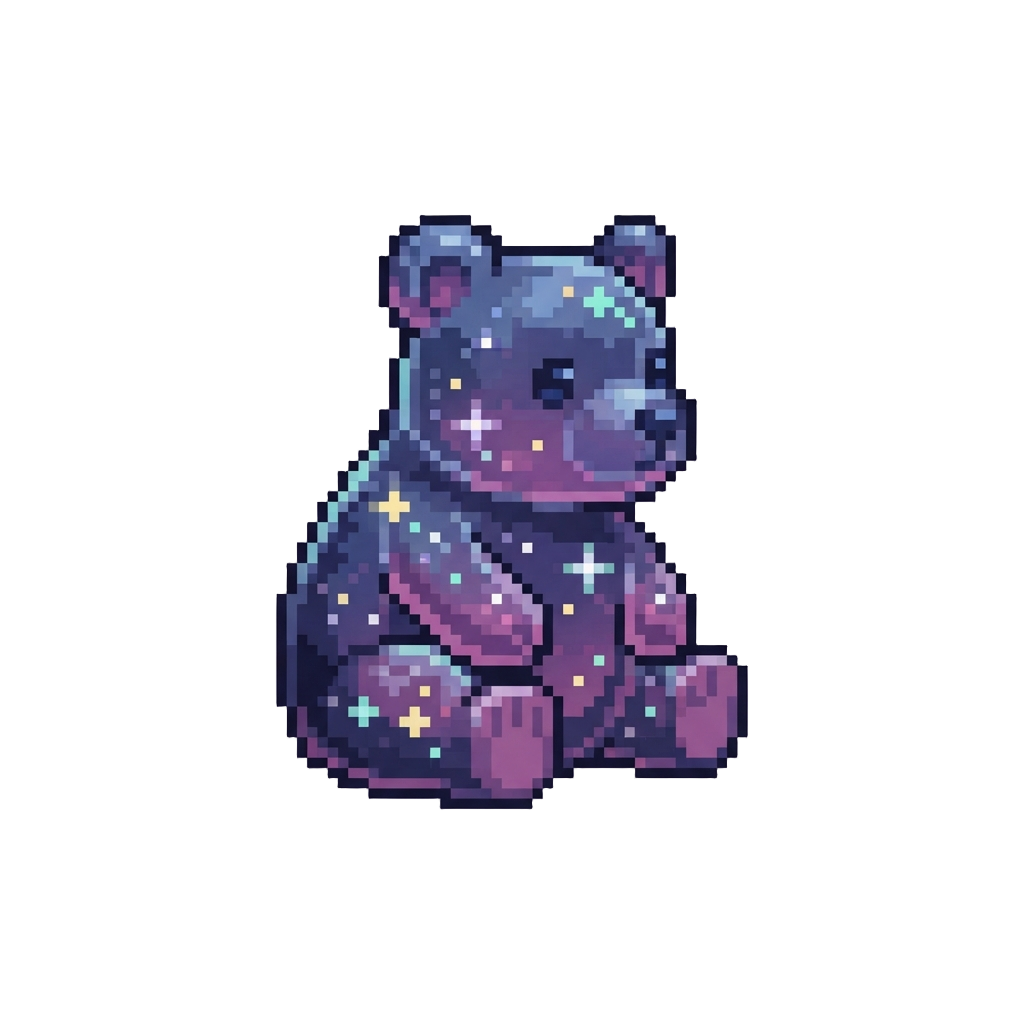 A Translucent Sparkly Galaxy Bear