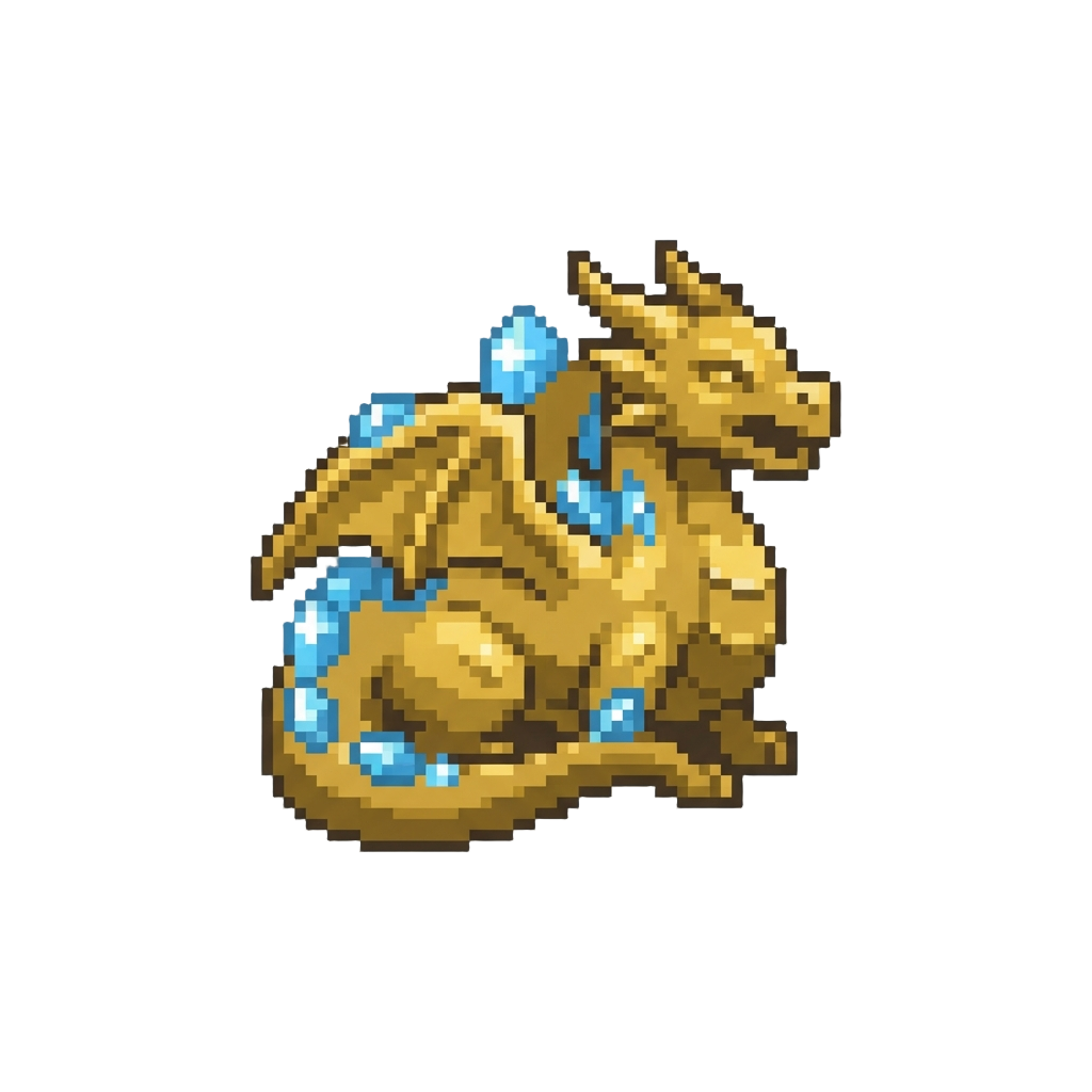 A Crystal-encrusted Golden Dragon Figurine