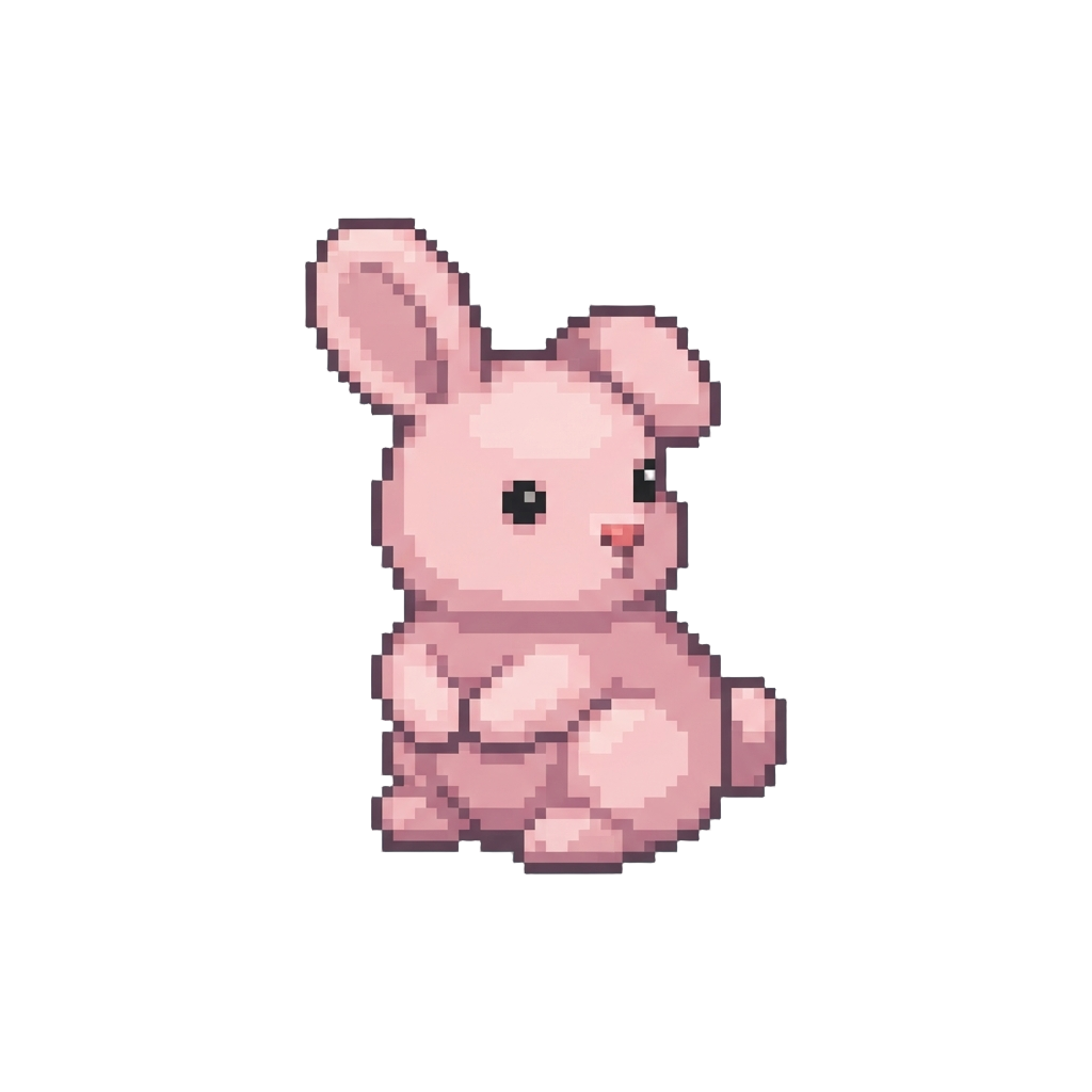 A Tiny Pastel Pink Bunny Figure