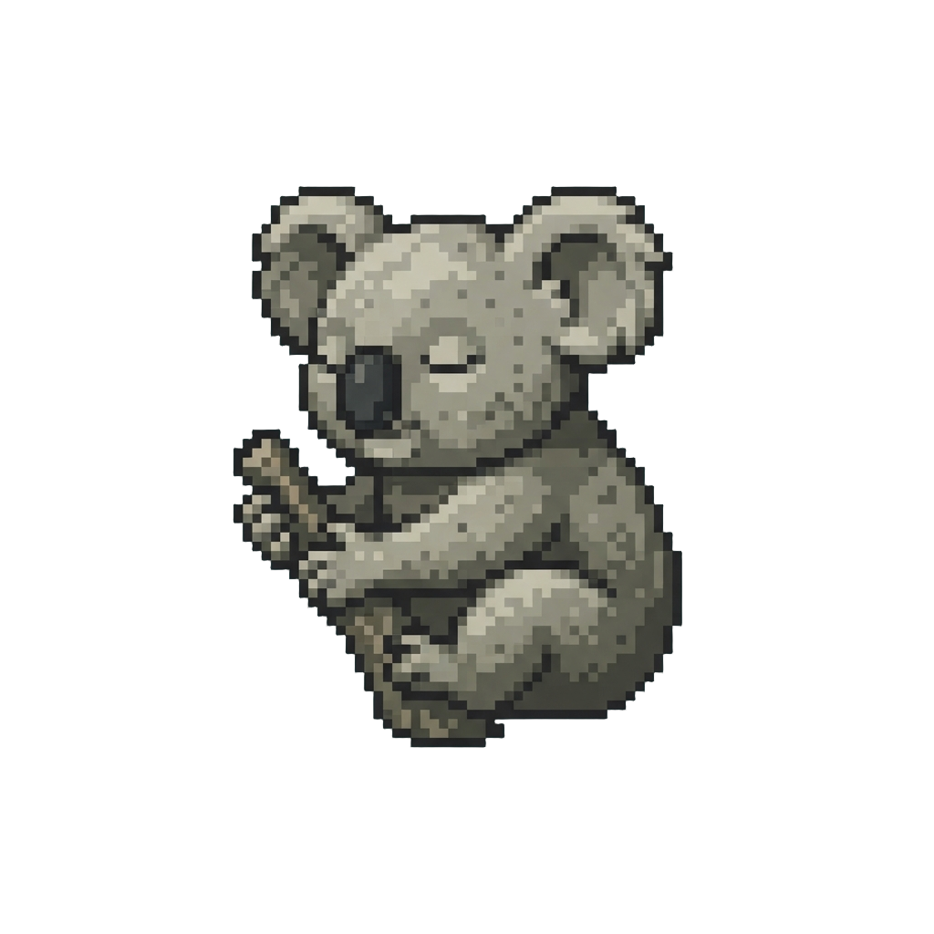 A Sleepy Miniature Koala Statue
