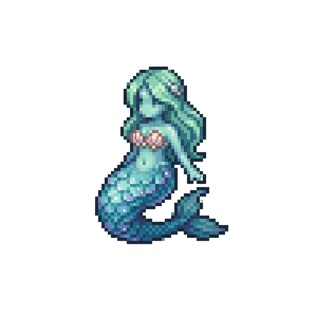 A Pearlescent Mermaid Figure