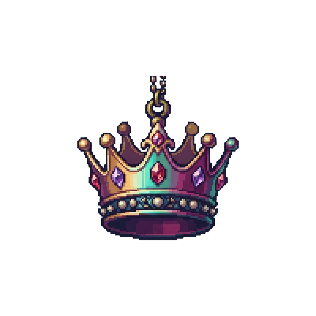 A Metallic Iridescent Crown Charm