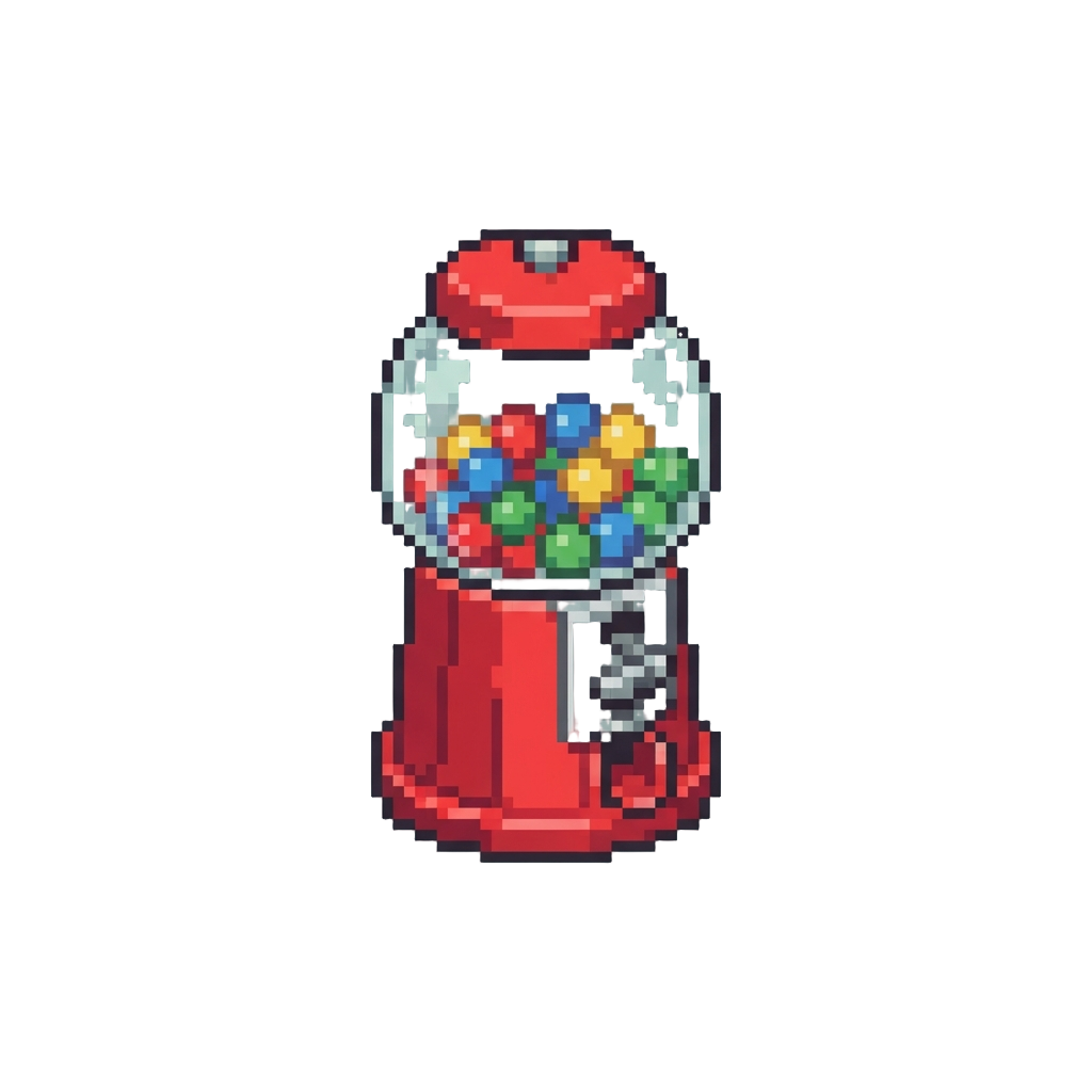 A Bright Red Gumball Machine