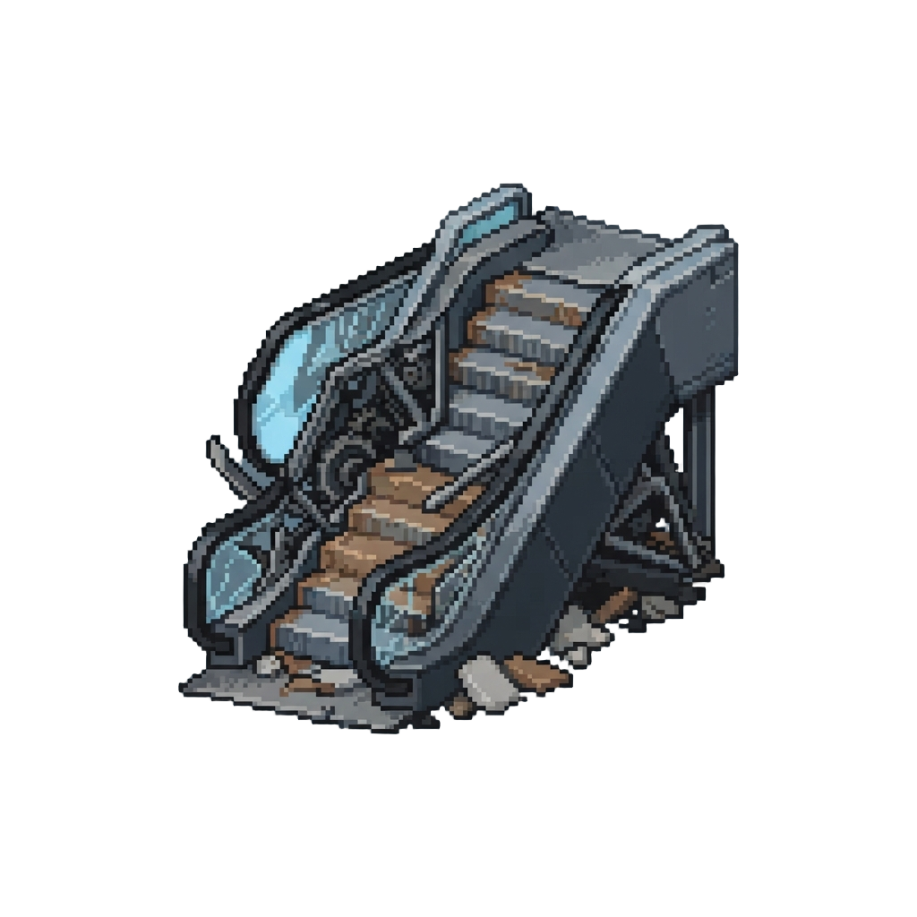 A Collapsed Escalator Shaft