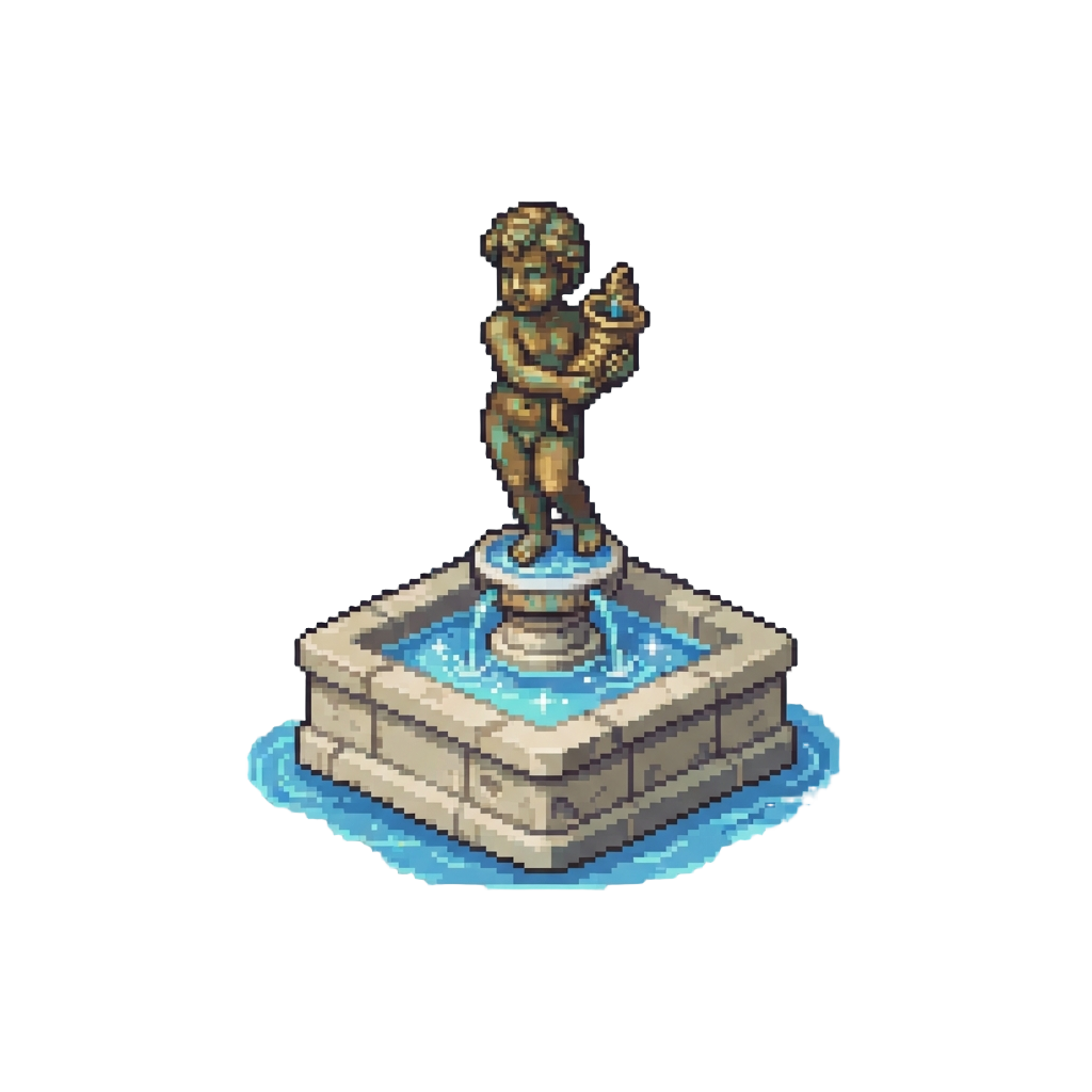 A Vintage Mall Fountain Statue