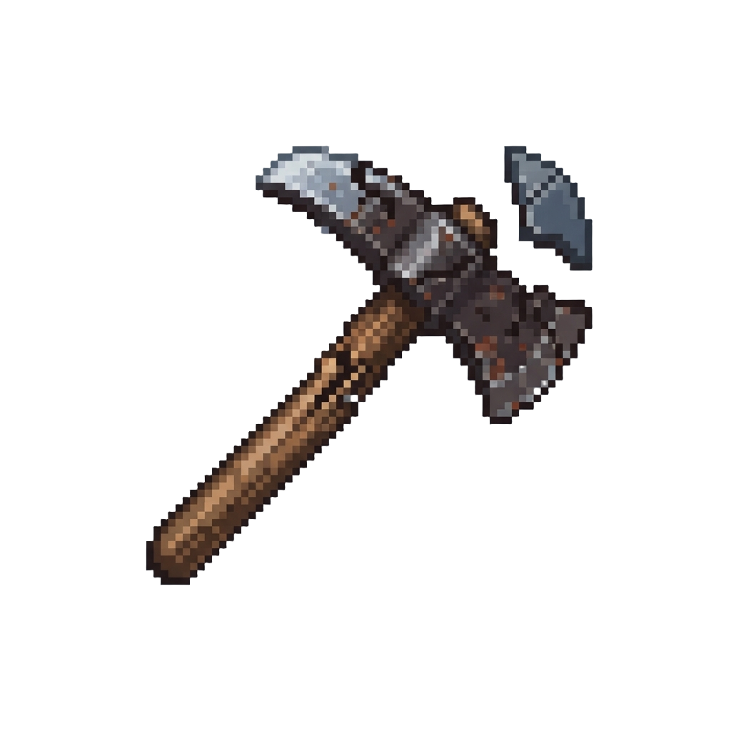 A Floating Shattered Axe Pick