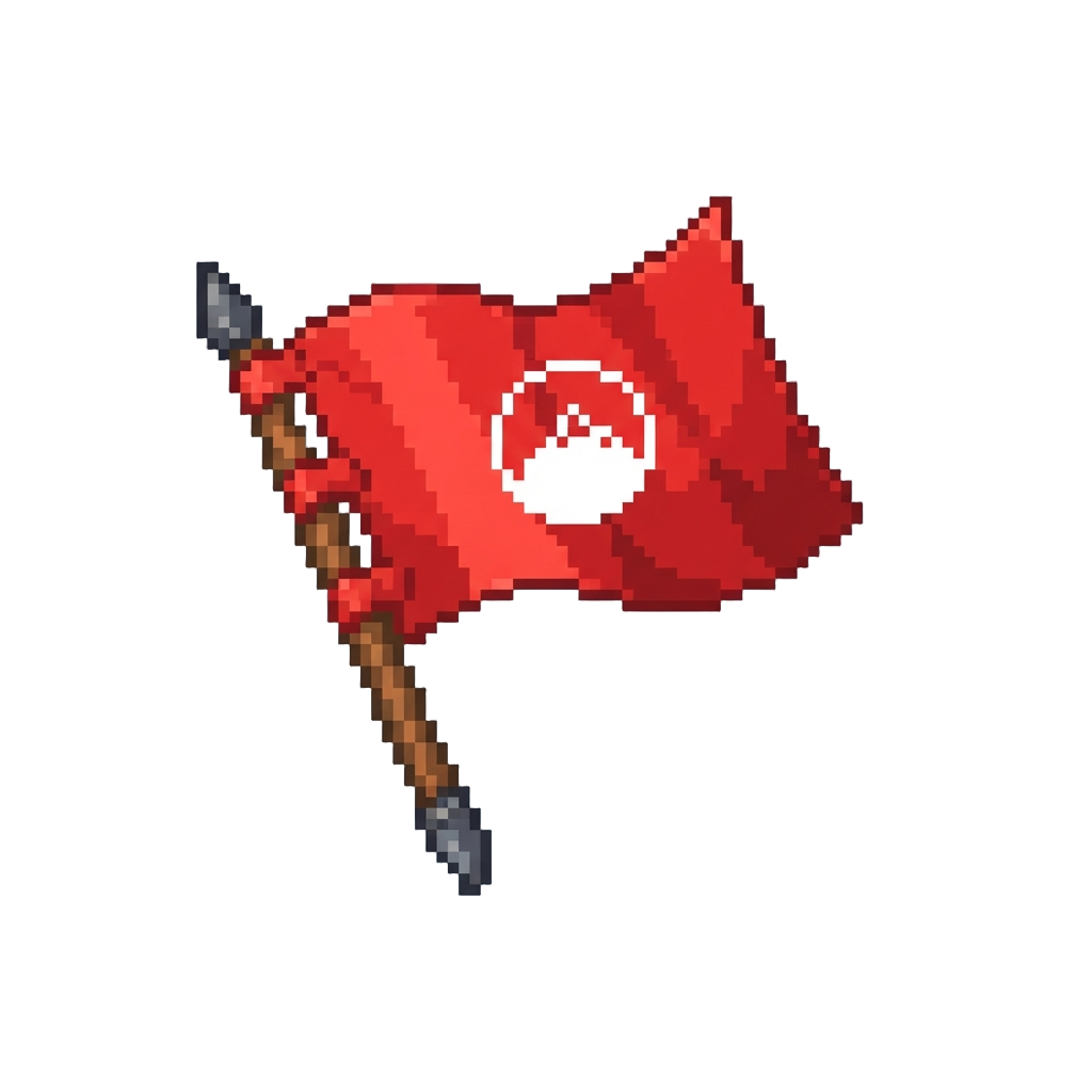 A Bold Red Mountaineer Flag