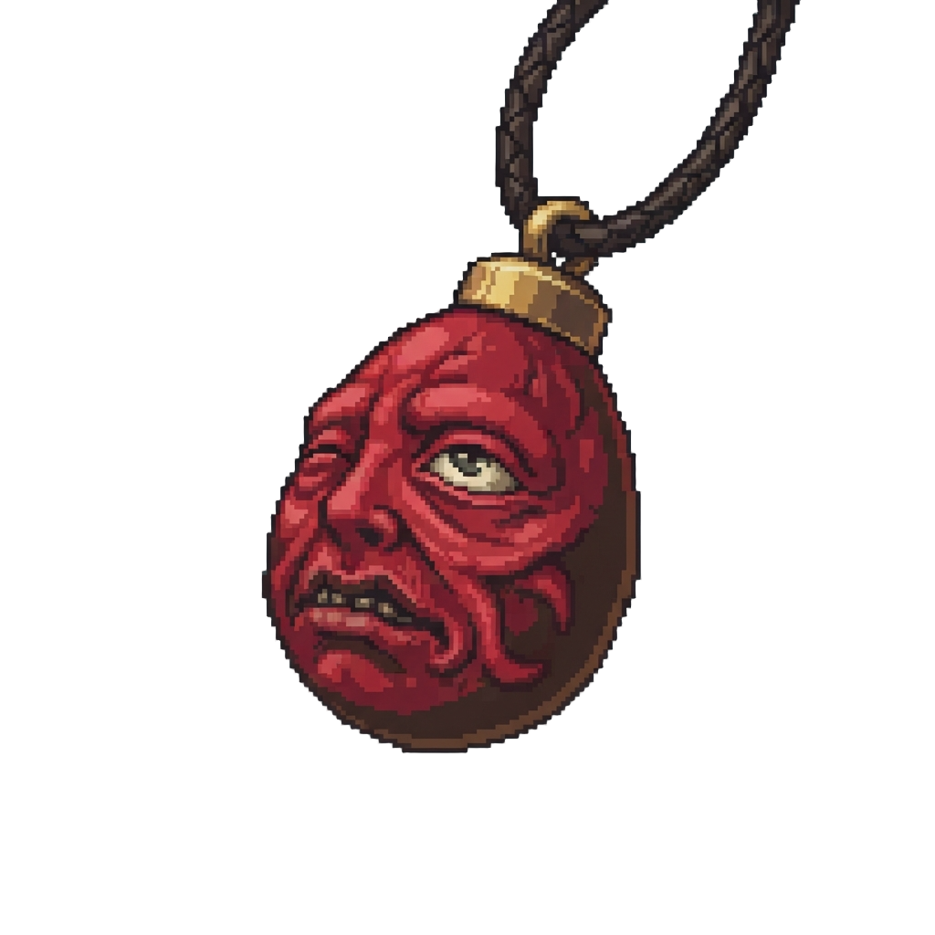 A Small Crimson Behelit Pendant