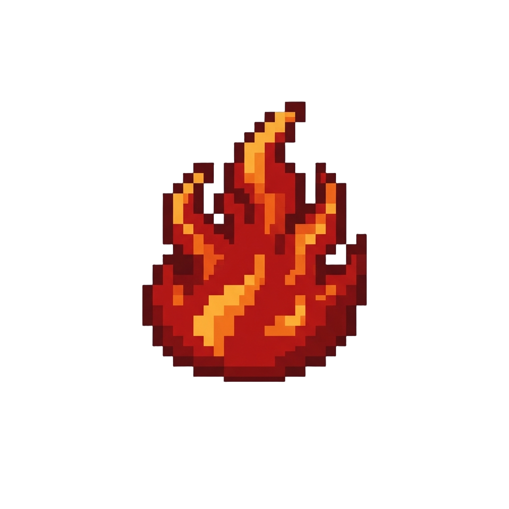 A Blazing Crimson Flame Burst