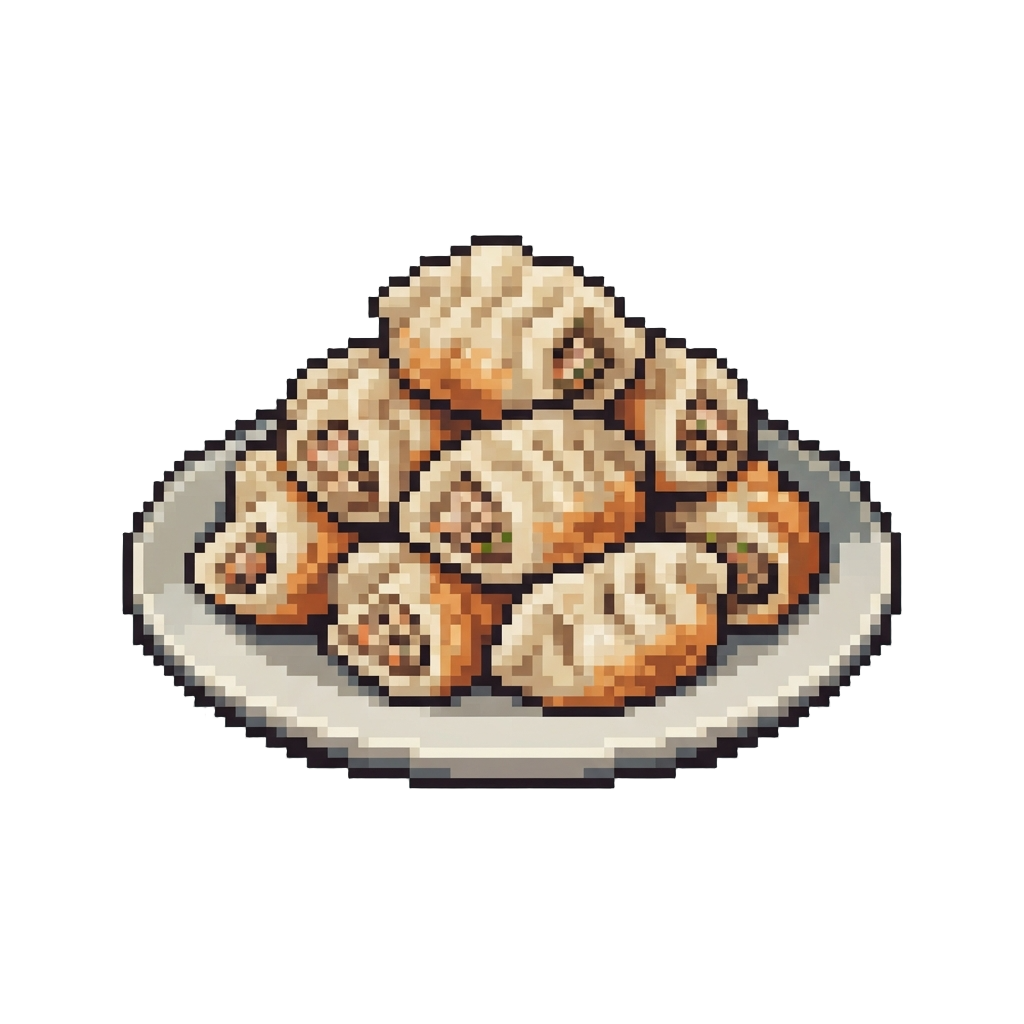 A Massive Plate of Juicy Pork Dumplings