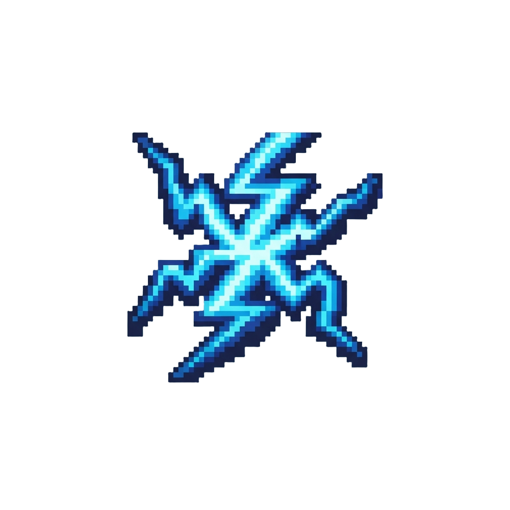 A Brilliant Flash of Blue Lightning Bolts
