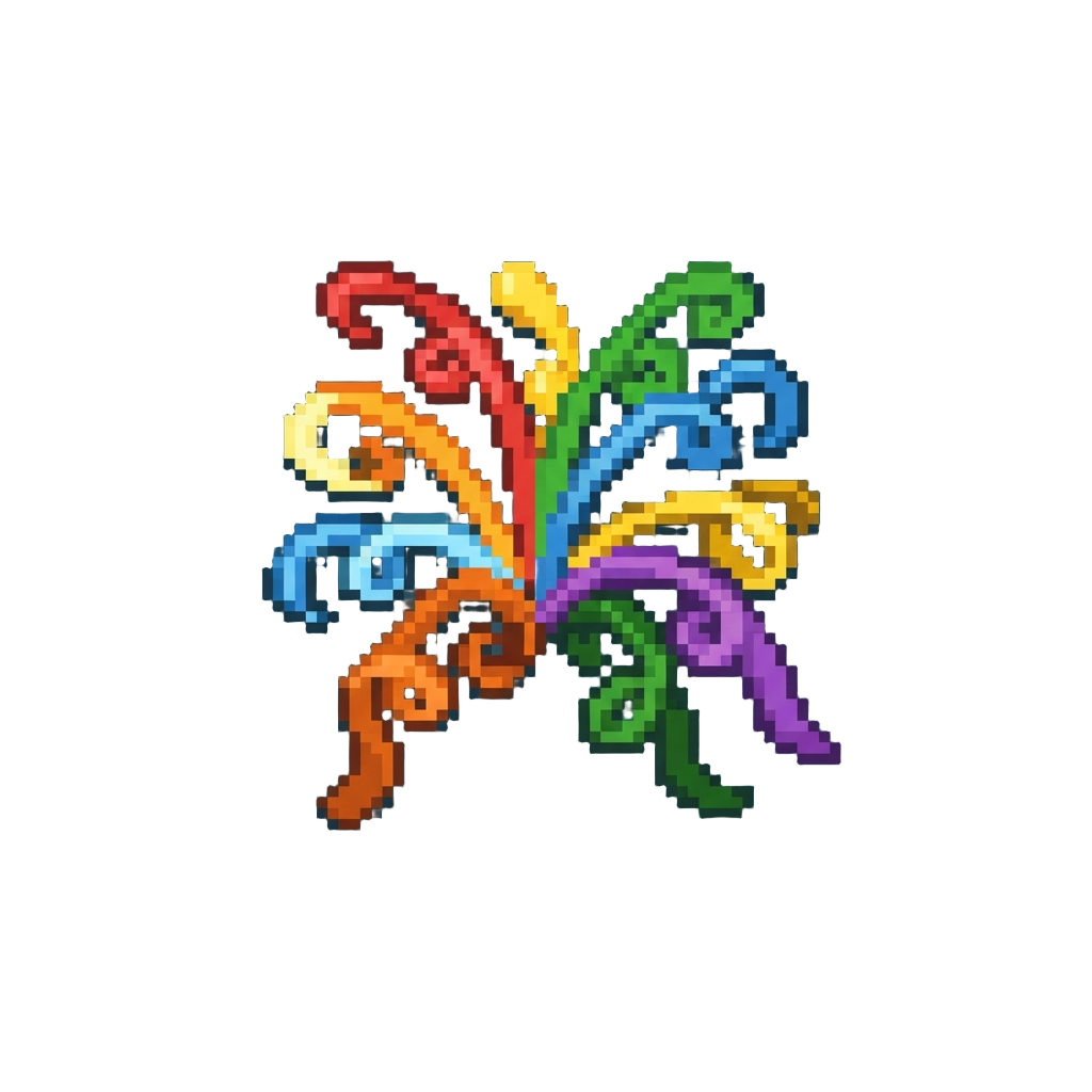 A Shower of Colorful Party Streamers