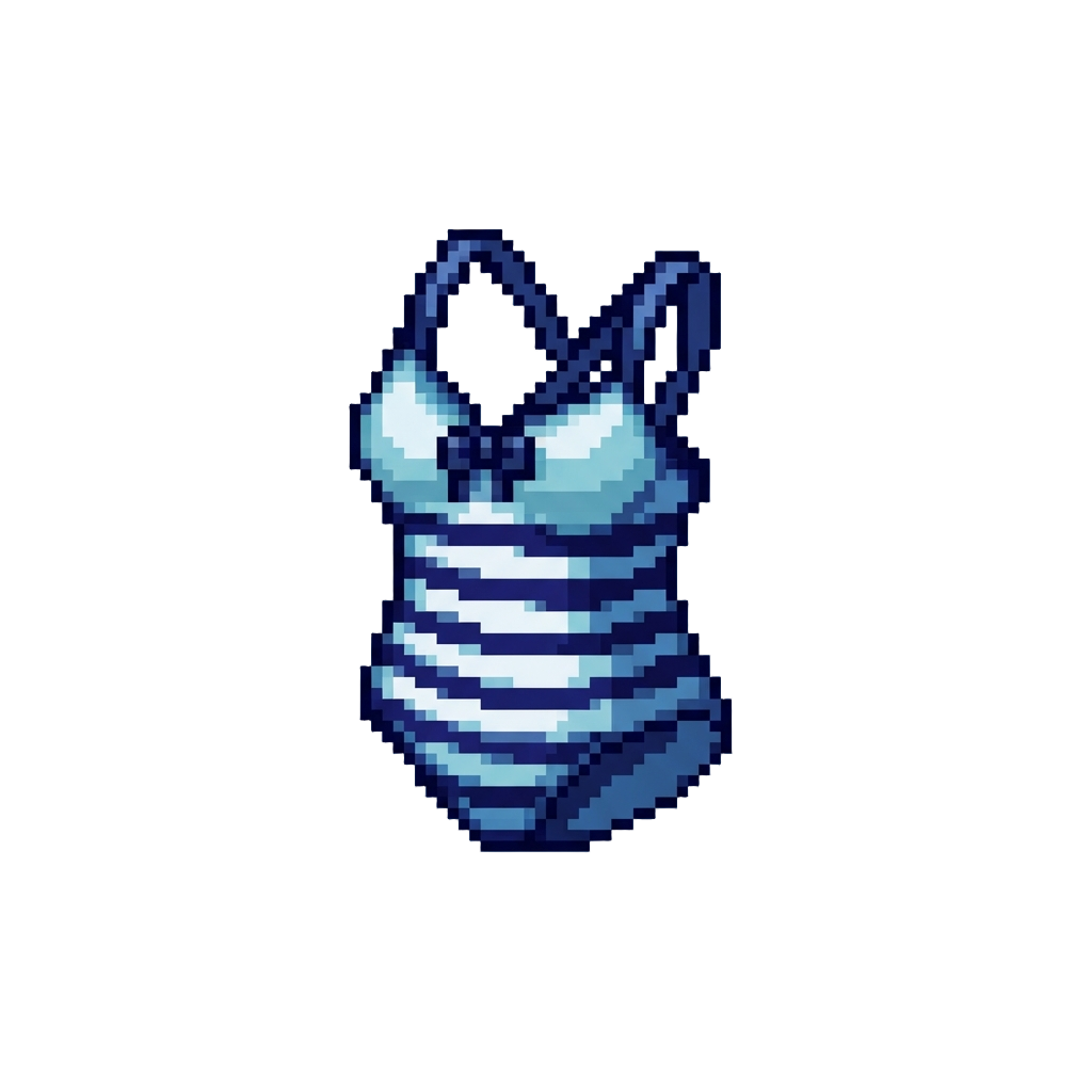 A Tiny Sailor-striped Swimsuit