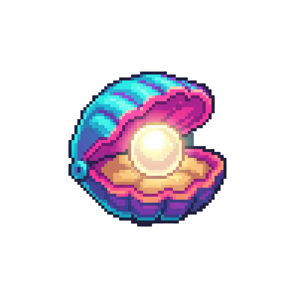 A Giant Glowing Pearl Inside a Neon Clam