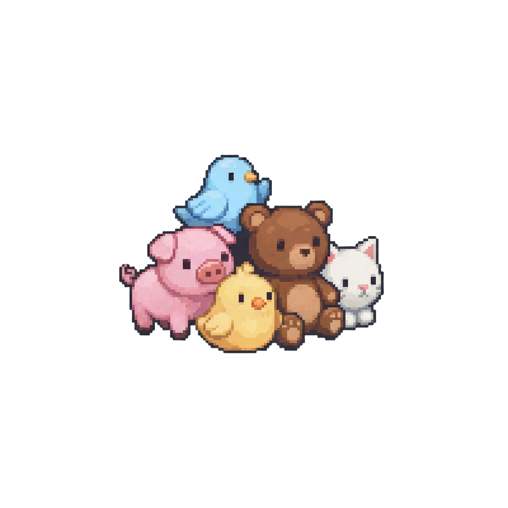 A Cluster of Cute Miniature Clay Animals