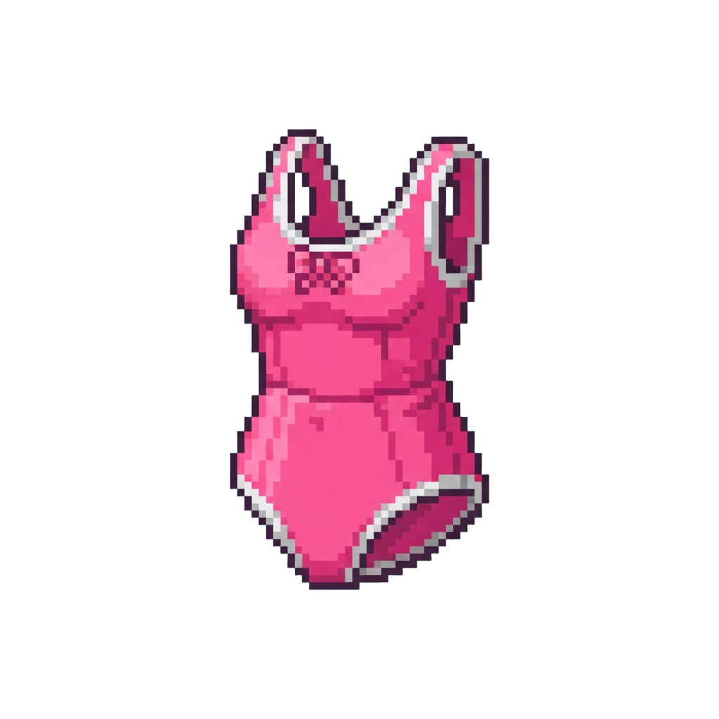 A Neon Pink Retro Bathing Suit