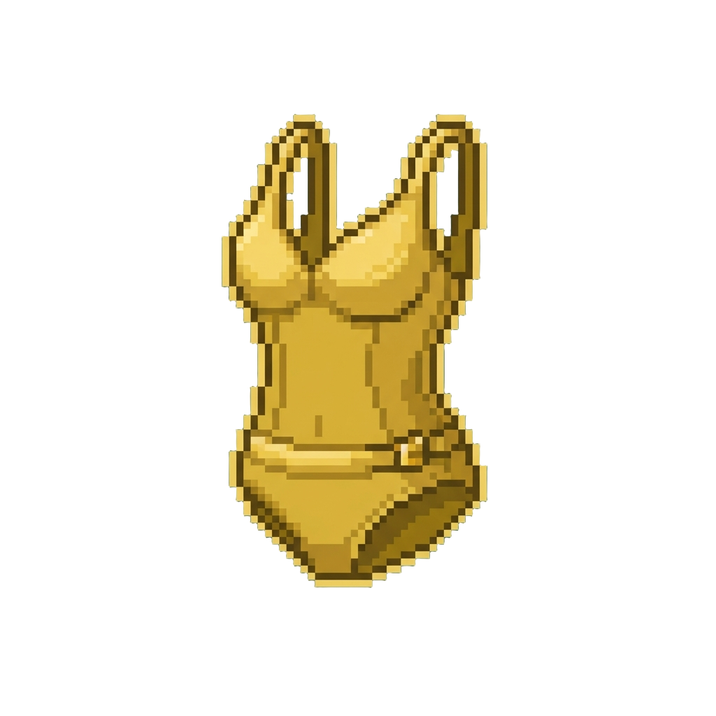 A Shiny Golden Luxury Swimwear