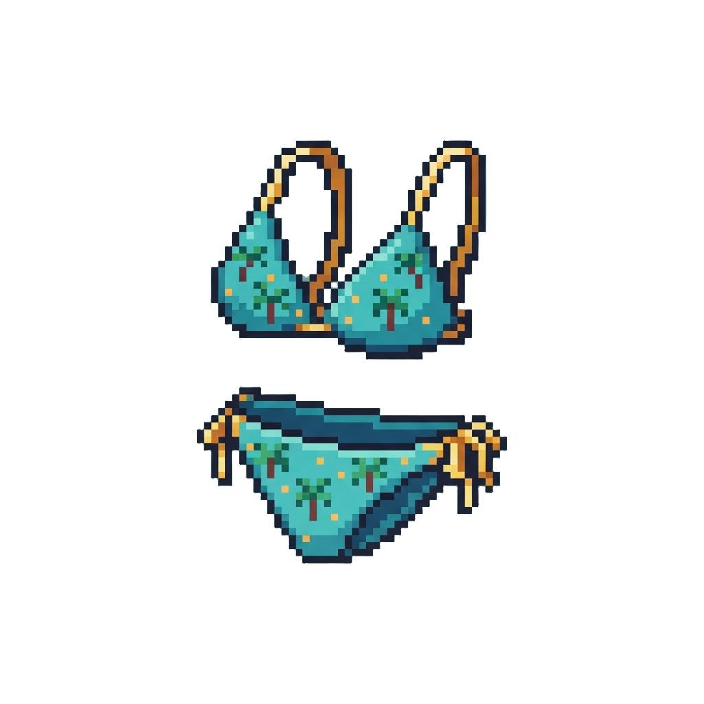 A Tiny Tropical Palm-tree Print Swim Suit