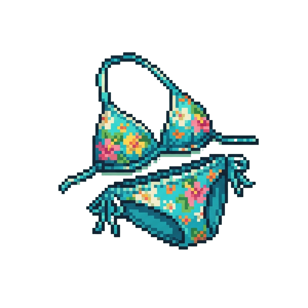 A Colorful Floral Hawaiian Bikini
