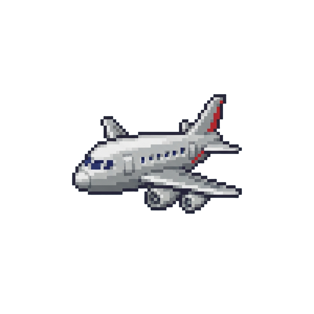 A Metallic Silver Toy Airliner