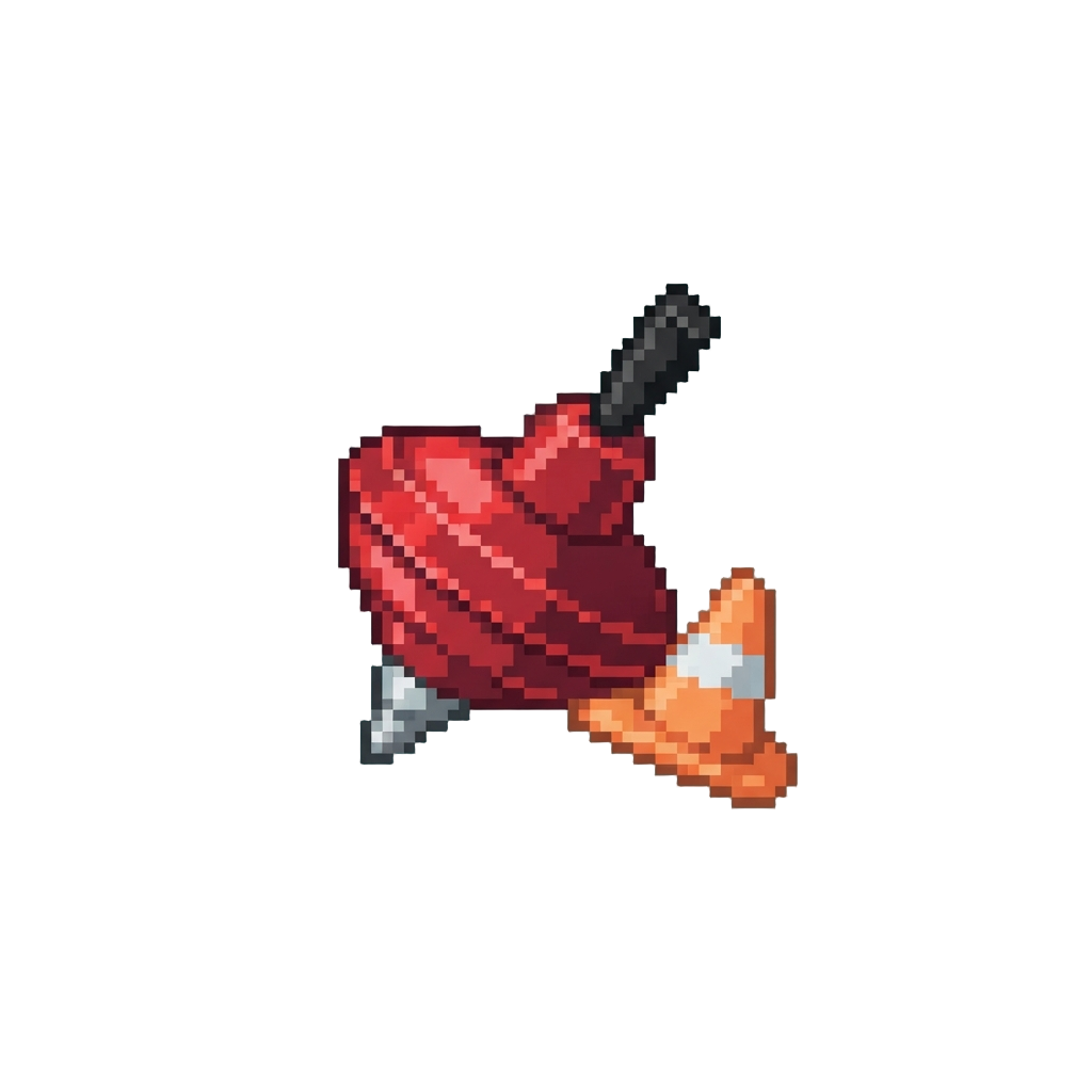 A Wobbly Spin-out That Knocks Over a Soft Tiny Plastic Cone