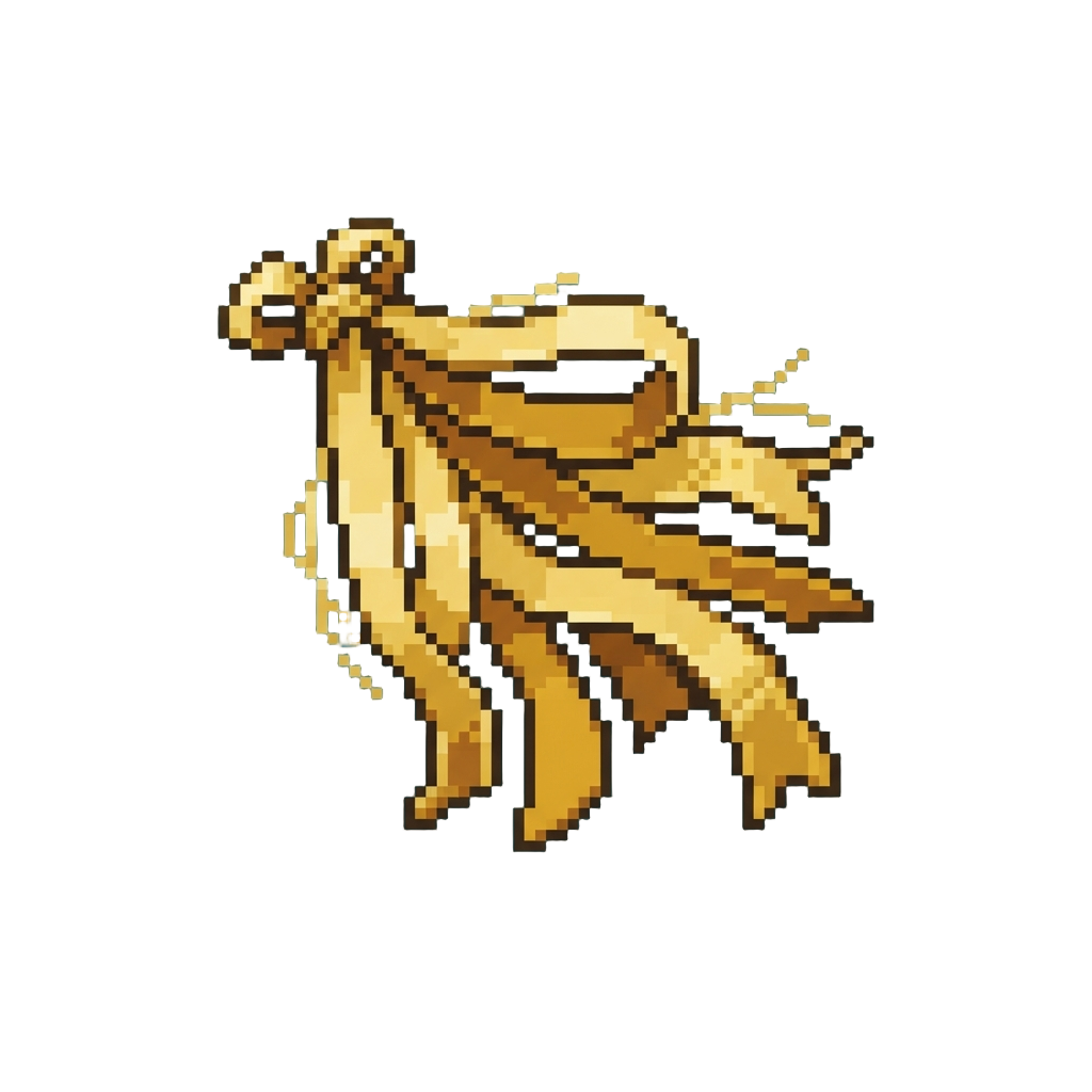 A Burst of Shimmering Golden Ribbon Streamers
