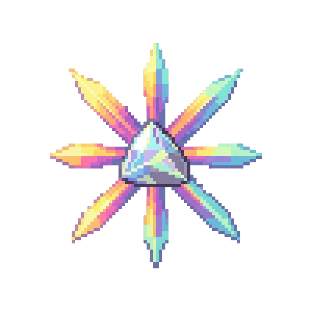A Dazzling Burst of Iridescent Prism Light Beams