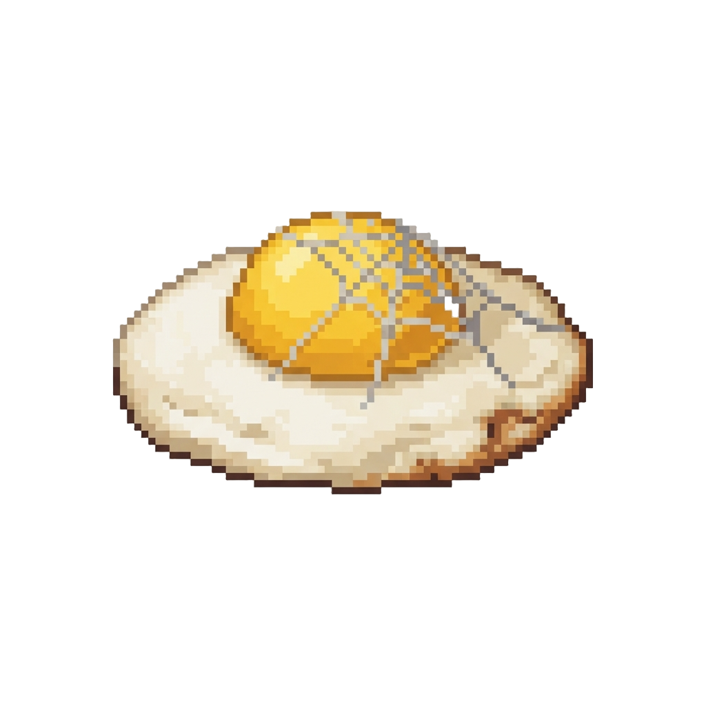 A Cobweb-topped Sunny Side Up Egg