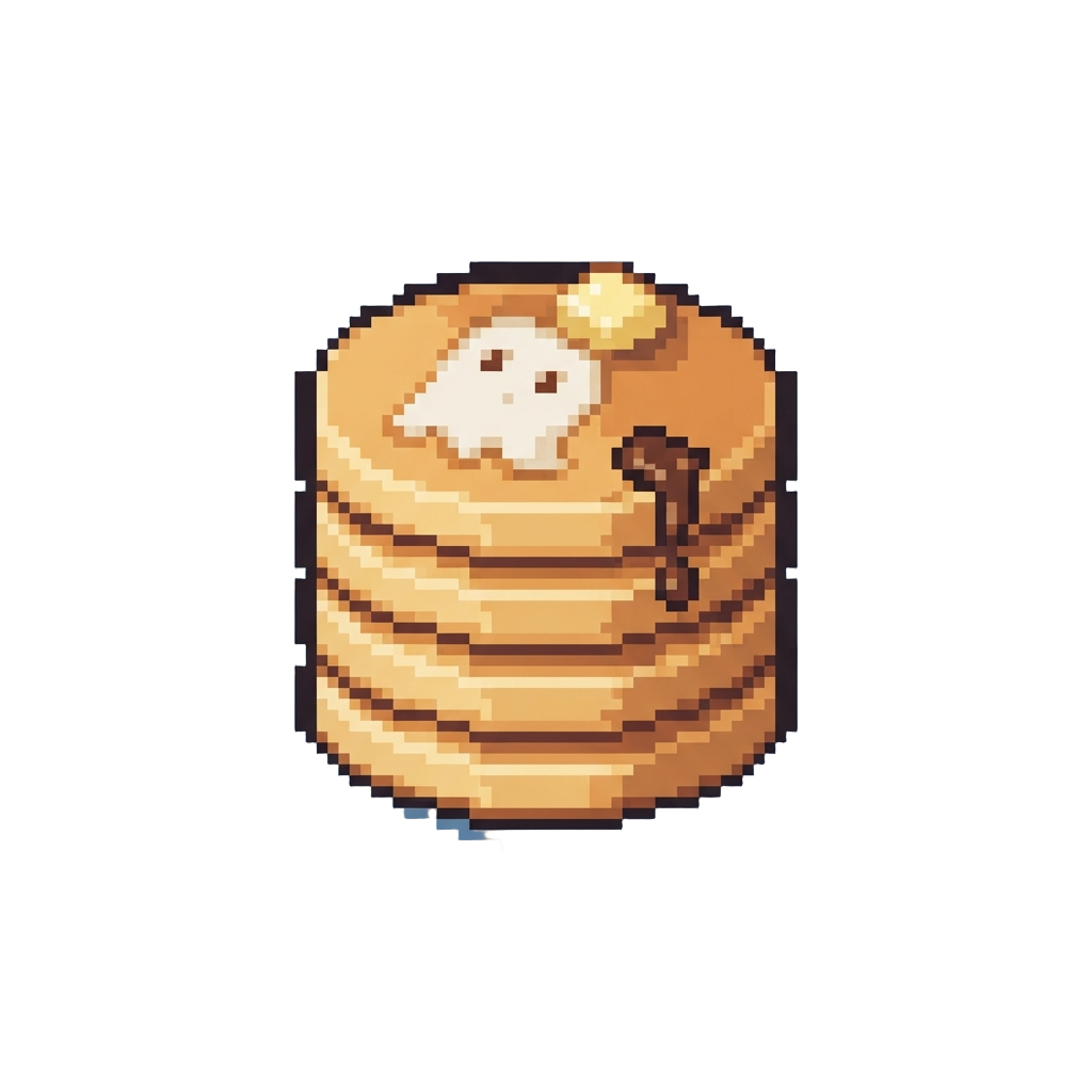 A Mini Ghost-printed Pancake Stack