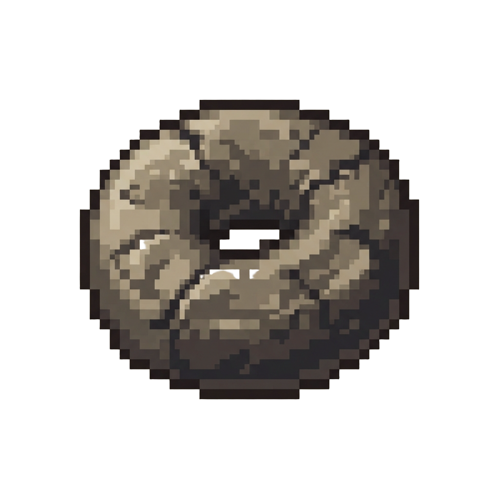 A Petrified Fossilized Bagel Hard As Solid Stone